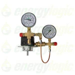 Pump for waste oil heater or boiler with fittings